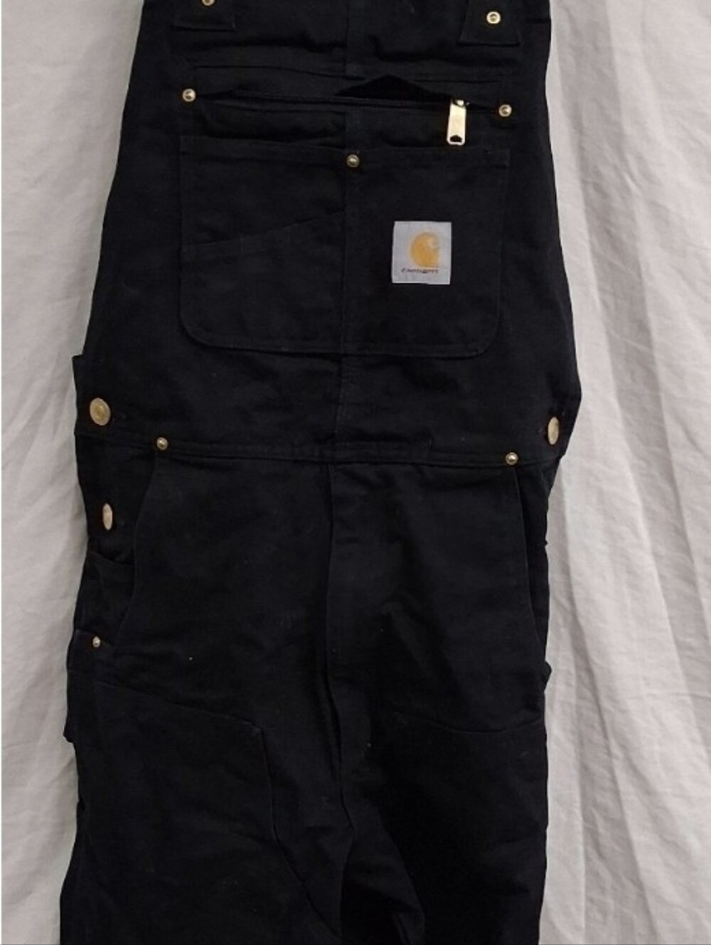 Carhartt Black Work Cargo Overalls with Front Utility Pocket